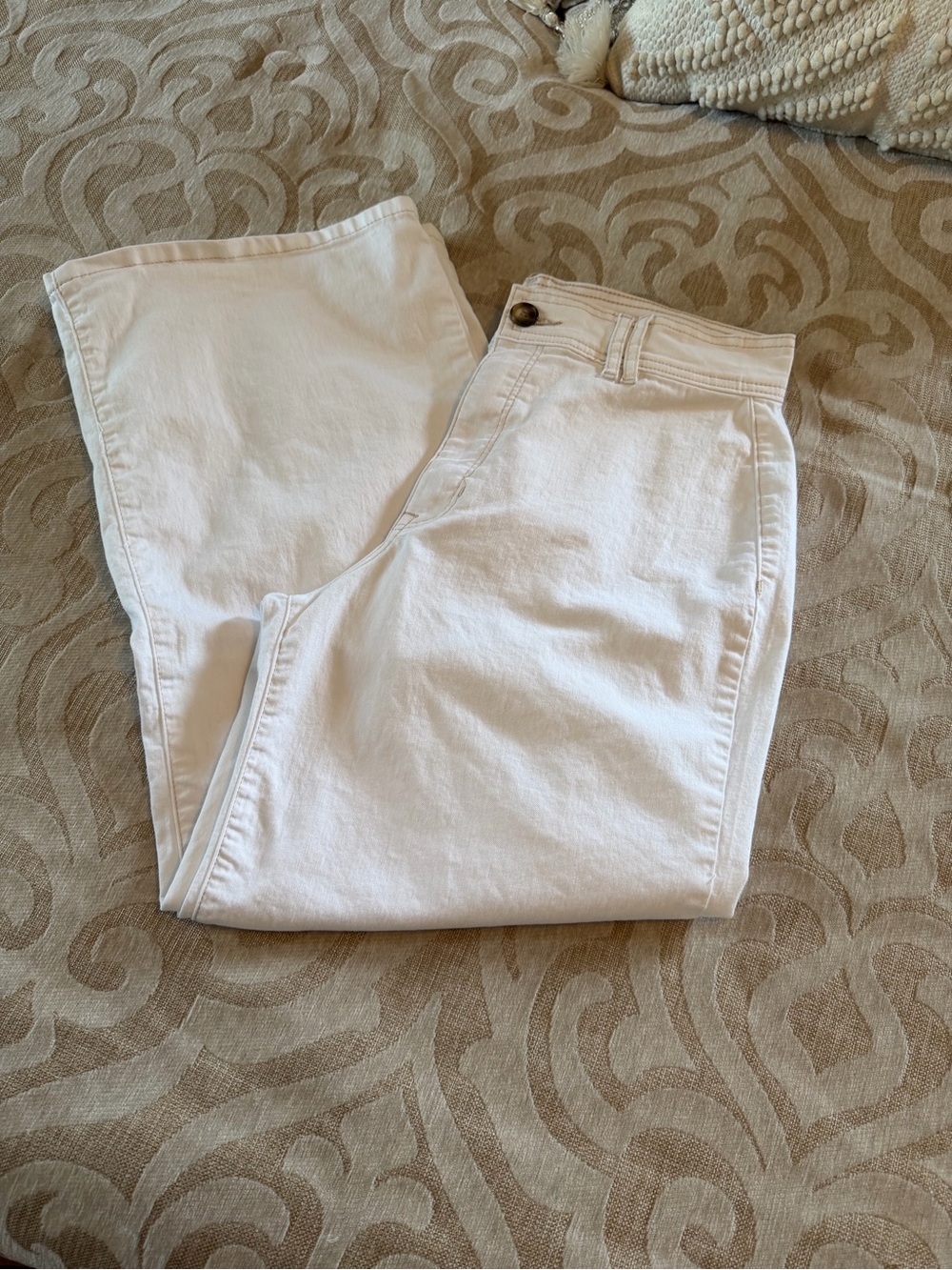 Nicole Miller New York Nomad Super High Rise Wide Leg White Jeans 10 - Picture 4 of 14